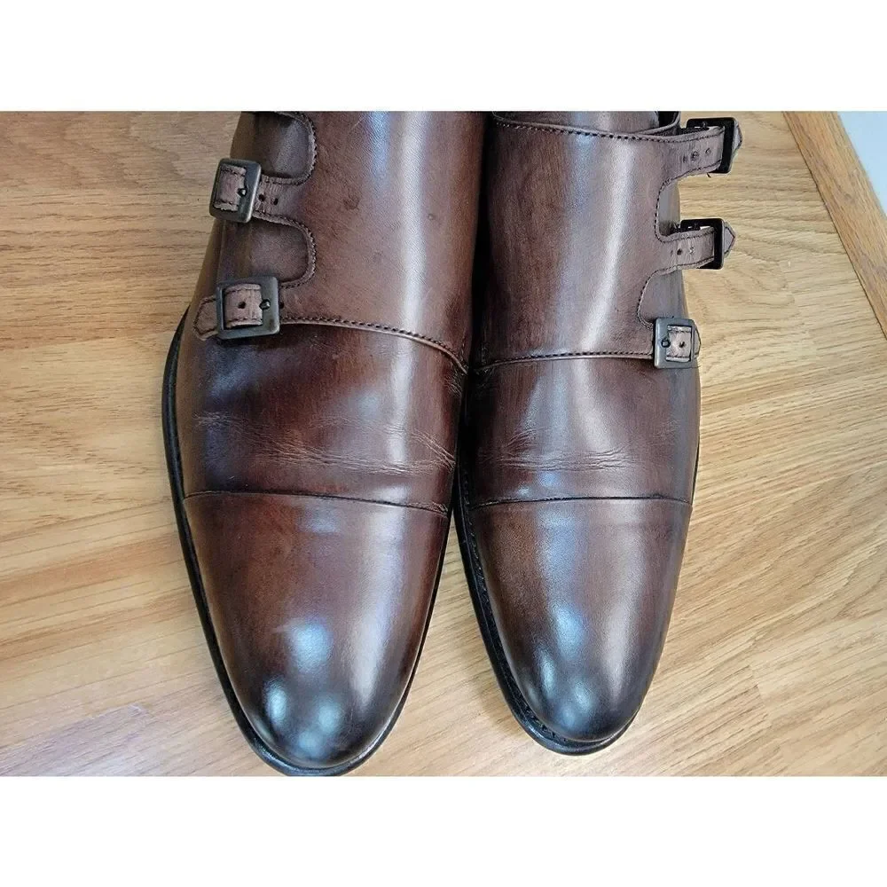 Paul Fredrick Leather Monk Straps  Dress Shoes 10.5